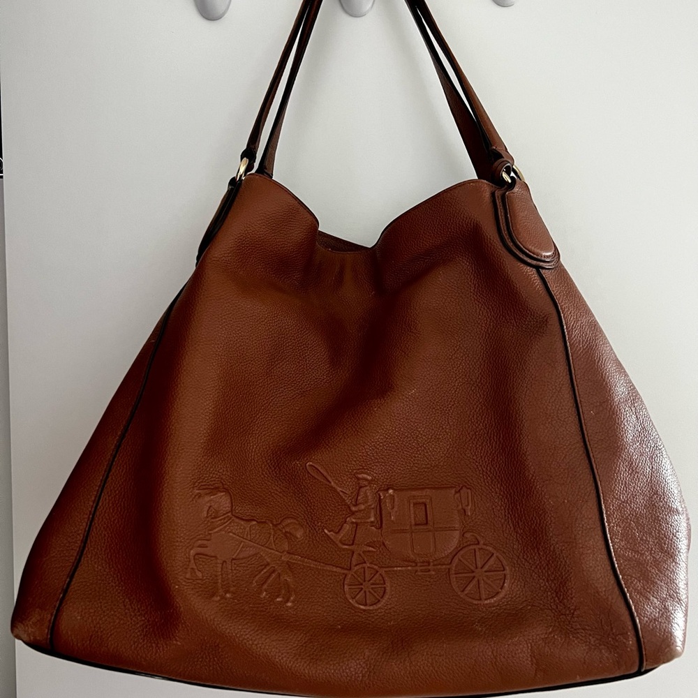 COACH leather saddle bag w/ embossed logo